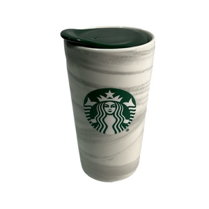 Starbucks 2020 Porcelain Insulated Drink Mug Green White